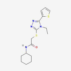 N-cyclohexyl-2-{[4-ethyl-5-(thiophen-2-yl)-4H-1,2,4-triazol-3-yl]sulfanyl}acetamide