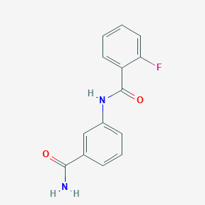 molecular formula C14H11FN2O2 B356030 N-[3-(aminocarbonyl)phenyl]-2-fluorobenzamide CAS No. 923709-69-7