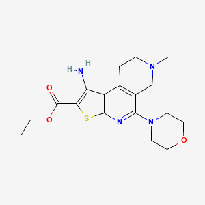 molecular formula C18H24N4O3S B3560314 ethyl 1-amino-7-methyl-5-(4-morpholinyl)-6,7,8,9-tetrahydrothieno[2,3-c]-2,7-naphthyridine-2-carboxylate 