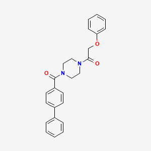 molecular formula C25H24N2O3 B3560341 1-[4-(Biphenyl-4-ylcarbonyl)piperazin-1-yl]-2-phenoxyethanone 