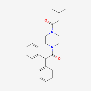 molecular formula C23H28N2O2 B3560347 1-[4-(2,2-Diphenylacetyl)piperazin-1-yl]-3-methylbutan-1-one 