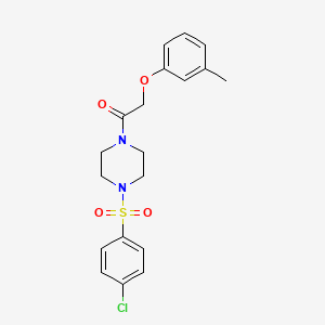 1-{4-[(4-CHLOROPHENYL)SULFONYL]PIPERAZINO}-2-(3-METHYLPHENOXY)-1-ETHANONE