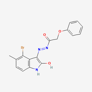 N'-(4-bromo-5-methyl-2-oxo-1,2-dihydro-3H-indol-3-ylidene)-2-phenoxyacetohydrazide