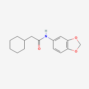 molecular formula C15H19NO3 B3560421 N-(2H-1,3-BENZODIOXOL-5-YL)-2-CYCLOHEXYLACETAMIDE 