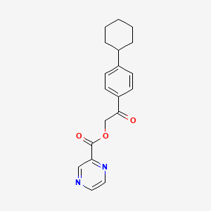 molecular formula C19H20N2O3 B3560461 [2-(4-cyclohexylphenyl)-2-oxoethyl] pyrazine-2-carboxylate 