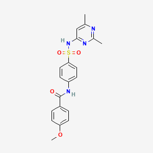 molecular formula C20H20N4O4S B3560477 N-(4-{[(2,6-dimethyl-4-pyrimidinyl)amino]sulfonyl}phenyl)-4-methoxybenzamide 