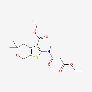 ethyl 2-[(3-ethoxy-3-oxopropanoyl)amino]-5,5-dimethyl-4,7-dihydro-5H-thieno[2,3-c]pyran-3-carboxylate