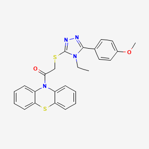 2-{[4-ethyl-5-(4-methoxyphenyl)-4H-1,2,4-triazol-3-yl]sulfanyl}-1-(10H-phenothiazin-10-yl)ethanone