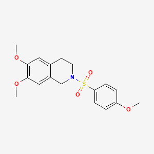 molecular formula C18H21NO5S B3560502 6,7-Dimethoxy-2-(4-methoxy-benzenesulfonyl)-1,2,3,4-tetrahydro-isoquinoline 