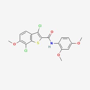 3,7-dichloro-N-(2,4-dimethoxyphenyl)-6-methoxy-1-benzothiophene-2-carboxamide