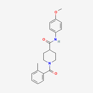 molecular formula C21H24N2O3 B3560514 N-(4-methoxyphenyl)-1-(2-methylbenzoyl)-4-piperidinecarboxamide 