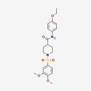 molecular formula C22H28N2O6S B3560515 1-(3,4-DIMETHOXYBENZENESULFONYL)-N-(4-ETHOXYPHENYL)PIPERIDINE-4-CARBOXAMIDE 