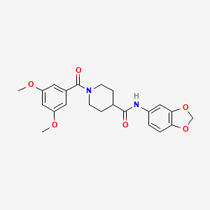 N-1,3-benzodioxol-5-yl-1-(3,5-dimethoxybenzoyl)-4-piperidinecarboxamide