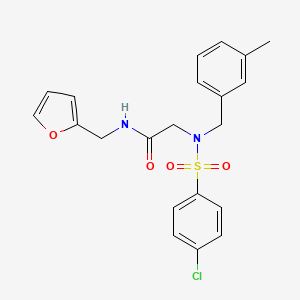 molecular formula C21H21ClN2O4S B3560539 N~2~-[(4-chlorophenyl)sulfonyl]-N~1~-(2-furylmethyl)-N~2~-(3-methylbenzyl)glycinamide 