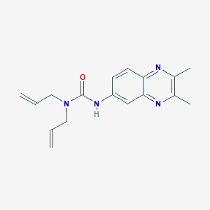 molecular formula C17H20N4O B3560589 3-(2,3-dimethylquinoxalin-6-yl)-1,1-bis(prop-2-enyl)urea 