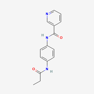 molecular formula C15H15N3O2 B3560623 N-[4-(propionylamino)phenyl]nicotinamide 