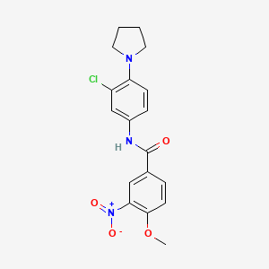 molecular formula C18H18ClN3O4 B3560646 N-(3-chloro-4-pyrrolidin-1-ylphenyl)-4-methoxy-3-nitrobenzamide 