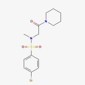 molecular formula C14H19BrN2O3S B3560671 4-bromo-N-methyl-N-[2-oxo-2-(1-piperidinyl)ethyl]benzenesulfonamide 