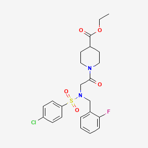 molecular formula C23H26ClFN2O5S B3560681 ethyl 1-{N-[(4-chlorophenyl)sulfonyl]-N-(2-fluorobenzyl)glycyl}piperidine-4-carboxylate 