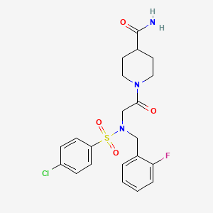 1-[N-[(4-chlorophenyl)sulfonyl]-N-(2-fluorobenzyl)glycyl]-4-piperidinecarboxamide