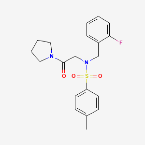 N-[(2-FLUOROPHENYL)METHYL]-4-METHYL-N-[2-OXO-2-(PYRROLIDIN-1-YL)ETHYL]BENZENESULFONAMIDE