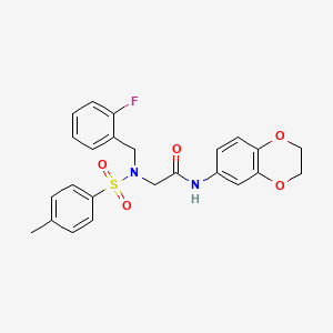 molecular formula C24H23FN2O5S B3560706 N~1~-(2,3-dihydro-1,4-benzodioxin-6-yl)-N~2~-(2-fluorobenzyl)-N~2~-[(4-methylphenyl)sulfonyl]glycinamide 