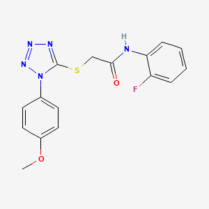 molecular formula C16H14FN5O2S B3560720 N-(2-FLUOROPHENYL)-2-{[1-(4-METHOXYPHENYL)-1H-1,2,3,4-TETRAZOL-5-YL]SULFANYL}ACETAMIDE 