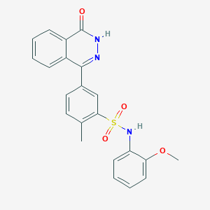 molecular formula C22H19N3O4S B3560730 N-(2-METHOXYPHENYL)-2-METHYL-5-(4-OXO-3,4-DIHYDROPHTHALAZIN-1-YL)BENZENE-1-SULFONAMIDE 