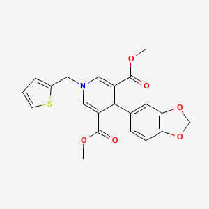 3,5-DIMETHYL 4-(2H-1,3-BENZODIOXOL-5-YL)-1-[(THIOPHEN-2-YL)METHYL]-1,4-DIHYDROPYRIDINE-3,5-DICARBOXYLATE