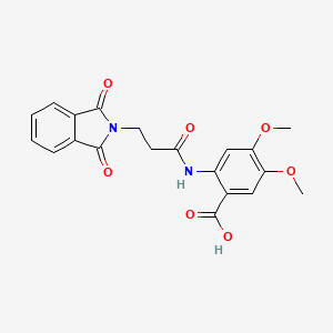 molecular formula C20H18N2O7 B3560765 2-[3-(1,3-dioxoisoindol-2-yl)propanoylamino]-4,5-dimethoxybenzoic acid 