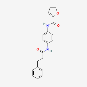 molecular formula C20H18N2O3 B3560772 N-{4-[(3-phenylpropanoyl)amino]phenyl}-2-furamide 