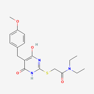 N,N-diethyl-2-{[4-hydroxy-5-(4-methoxybenzyl)-6-oxo-1,6-dihydro-2-pyrimidinyl]thio}acetamide