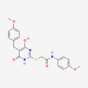 2-[[4-hydroxy-5-[(4-methoxyphenyl)methyl]-6-oxo-1H-pyrimidin-2-yl]sulfanyl]-N-(4-methoxyphenyl)acetamide