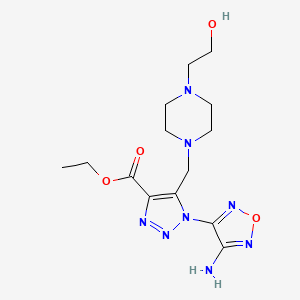 ethyl 1-(4-amino-1,2,5-oxadiazol-3-yl)-5-{[4-(2-hydroxyethyl)piperazin-1-yl]methyl}-1H-1,2,3-triazole-4-carboxylate