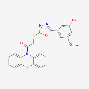 10-({[5-(3,5-dimethoxyphenyl)-1,3,4-oxadiazol-2-yl]thio}acetyl)-10H-phenothiazine