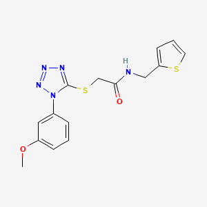 2-[1-(3-methoxyphenyl)tetrazol-5-yl]sulfanyl-N-(thiophen-2-ylmethyl)acetamide