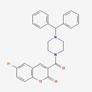 6-bromo-3-[4-(diphenylmethyl)piperazine-1-carbonyl]-2H-chromen-2-one