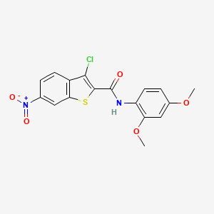 molecular formula C17H13ClN2O5S B3560840 3-chloro-N-(2,4-dimethoxyphenyl)-6-nitro-1-benzothiophene-2-carboxamide 