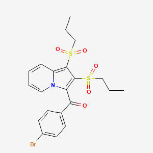 molecular formula C21H22BrNO5S2 B3560873 3-(4-BROMOBENZOYL)-1,2-BIS(PROPANE-1-SULFONYL)INDOLIZINE 