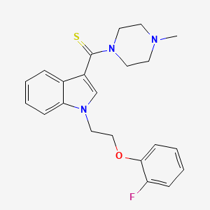 molecular formula C22H24FN3OS B3560917 1-[2-(2-FLUOROPHENOXY)ETHYL]-3-(4-METHYLPIPERAZINE-1-CARBOTHIOYL)-1H-INDOLE 