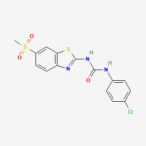 molecular formula C15H12ClN3O3S2 B3560925 1-(4-CHLOROPHENYL)-3-(6-METHANESULFONYL-1,3-BENZOTHIAZOL-2-YL)UREA 