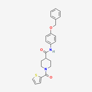 molecular formula C24H24N2O3S B3560931 N-(4-phenylmethoxyphenyl)-1-(thiophene-2-carbonyl)piperidine-4-carboxamide 