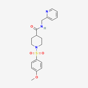 molecular formula C19H23N3O4S B3560957 1-(4-methoxyphenyl)sulfonyl-N-(pyridin-2-ylmethyl)piperidine-4-carboxamide 