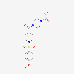 Ethyl 4-[1-(4-methoxyphenyl)sulfonylpiperidine-4-carbonyl]piperazine-1-carboxylate