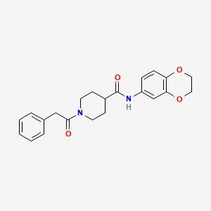 molecular formula C22H24N2O4 B3561007 N-(2,3-dihydro-1,4-benzodioxin-6-yl)-1-(2-phenylacetyl)piperidine-4-carboxamide 