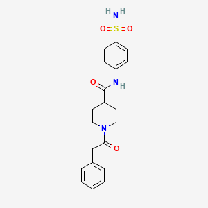 molecular formula C20H23N3O4S B3561014 1-(2-phenylacetyl)-N-(4-sulfamoylphenyl)piperidine-4-carboxamide 