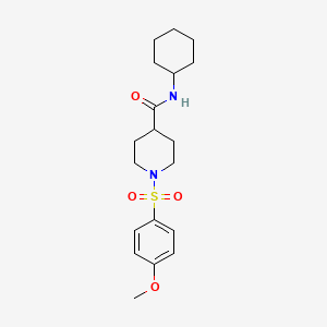 molecular formula C19H28N2O4S B3561037 N-cyclohexyl-1-(4-methoxyphenyl)sulfonylpiperidine-4-carboxamide 