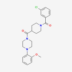 molecular formula C24H28ClN3O3 B3561042 1-{[1-(3-chlorobenzoyl)-4-piperidinyl]carbonyl}-4-(2-methoxyphenyl)piperazine 