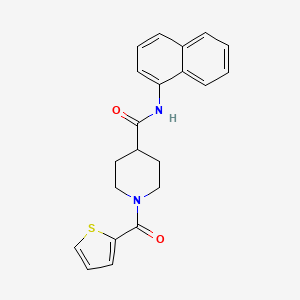 molecular formula C21H20N2O2S B3561053 N-naphthalen-1-yl-1-(thiophene-2-carbonyl)piperidine-4-carboxamide 