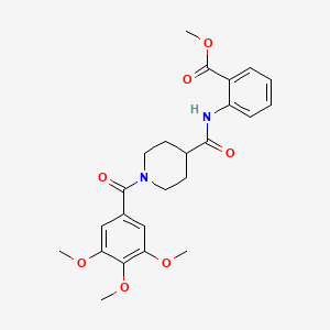 molecular formula C24H28N2O7 B3561056 Methyl 2-[[1-(3,4,5-trimethoxybenzoyl)piperidine-4-carbonyl]amino]benzoate 